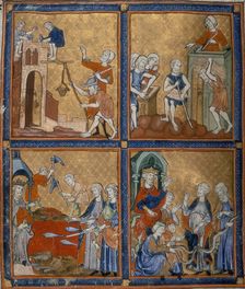 Four scenes from the Old Testament, c1300-c1330. Creator: Unknown