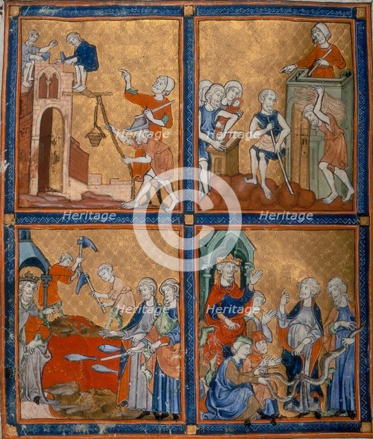 Four scenes from the Old Testament, c1300-c1330. Creator: Unknown.