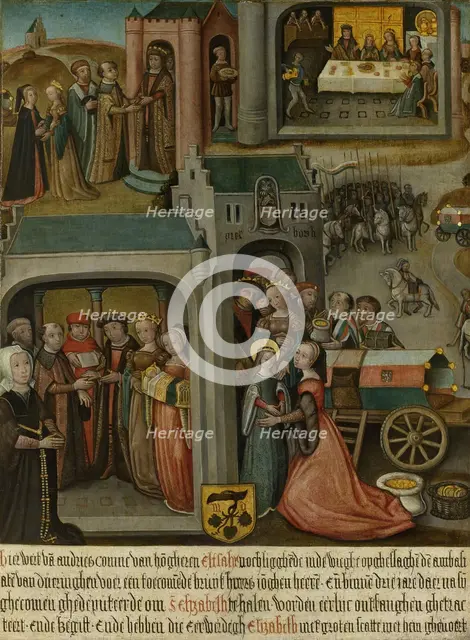 Four scenes from the legend of St Elizabeth of Hungary, c.1500. Creator: Anon.