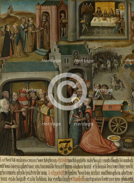 Four scenes from the legend of St Elizabeth of Hungary, c.1500. Creator: Anon.