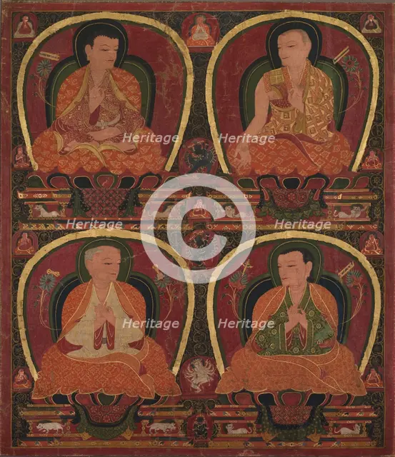 Four Seated Masters, c. 1450. Creator: Unknown.