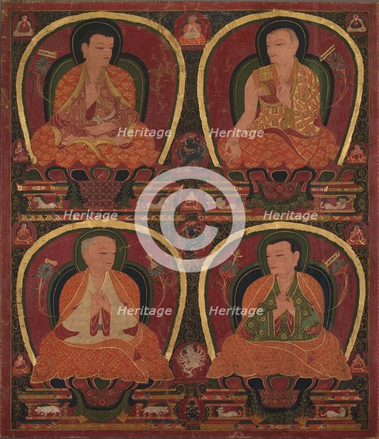 Four Seated Masters, c. 1450. Creator: Unknown.