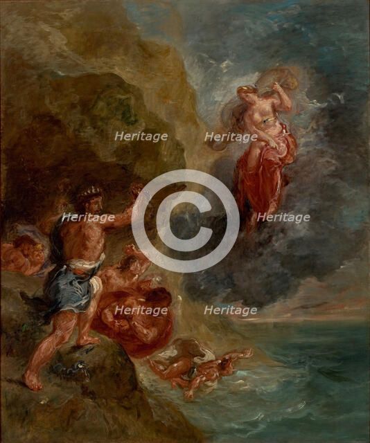 Four Seasons, Winter: Juno beseeches to destroy Aeneas' Fleet, 1856-1863. Creator: Delacroix, Eugène (1798-1863).