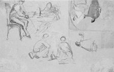 Four sketches (from Sketchbook), 1854-55. Creator: James Abbott McNeill Whistler