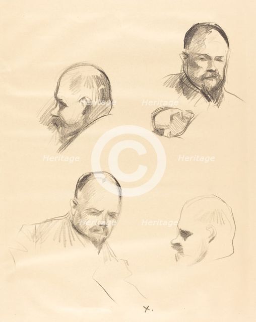 Four Sketches of Ambroise Vollard, c. 1910. Creator: Jean Louis Forain.