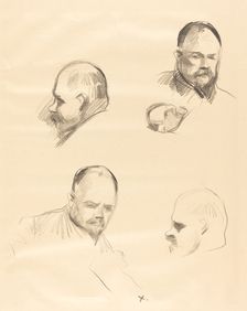 Four Sketches of Ambroise Vollard, c. 1910. Creator: Jean Louis Forain
