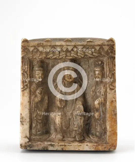 Four-sided miniature stele, Possibly Western Wei dynasty, ca. 550. Creator: Unknown.