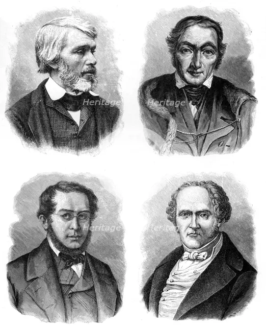 Four social theorists: Carlyle, Owen, Fourier and Proudhon, (1903). Artist: Unknown