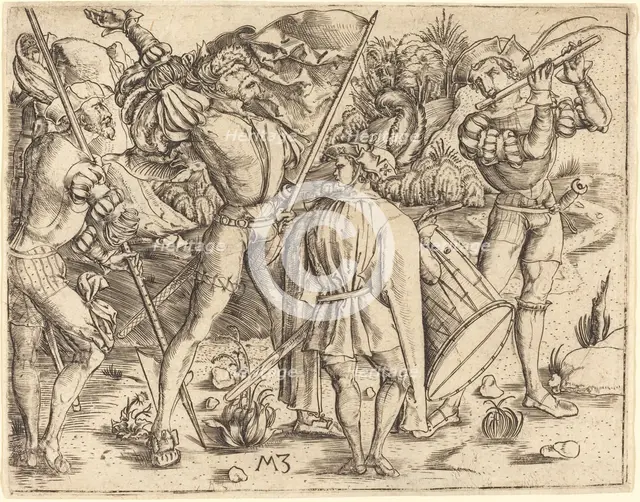 Four Soldiers, c. 1500. Creator: Master MZ.