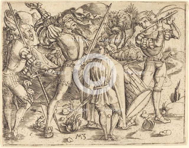 Four Soldiers, c. 1500. Creator: Master MZ.