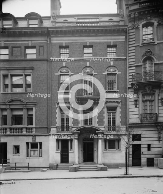 Four-story townhouse with curved pediment, possibly New York, N.Y., between 1900 and 1910. Creator: William H. Jackson.