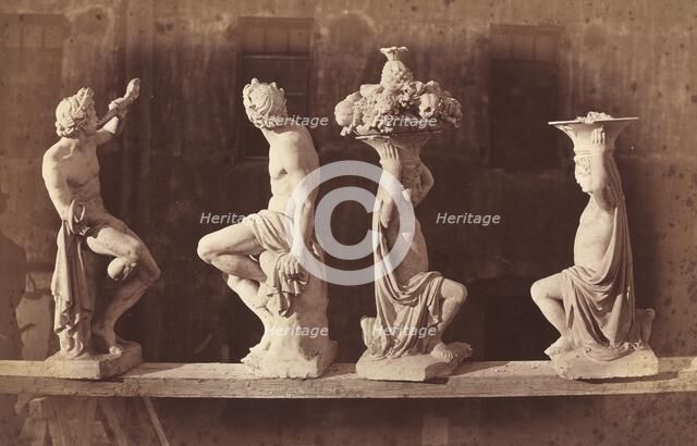 Four Statues, c. 1868. Creator: Adolphe Terris.