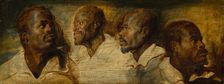 Four Studies of a Male Head, c1617-1620. Creator: Workshop of Peter Paul Rubens