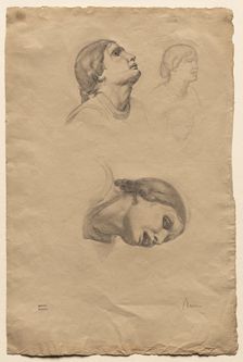 Four Studies of the Head of a Young Italian Woman, 1856. Creator: Edgar Degas (French, 1834-1917)