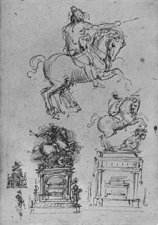 Four Studies for an Equestrian Monument c1480 (1945). Artist: Leonardo da Vinci