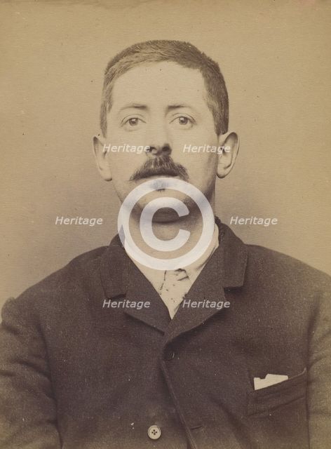 Fournier. émile, Christophe. 26 ans, né à St-Martial (Creuse). Serrurier. Vol. 13/3/94., 1894. Creator: Alphonse Bertillon.
