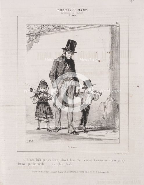 Fourberies de Femmes: En matière de sentiment, 1842. Creator: Paul Gavarni (French, 1804-1866).