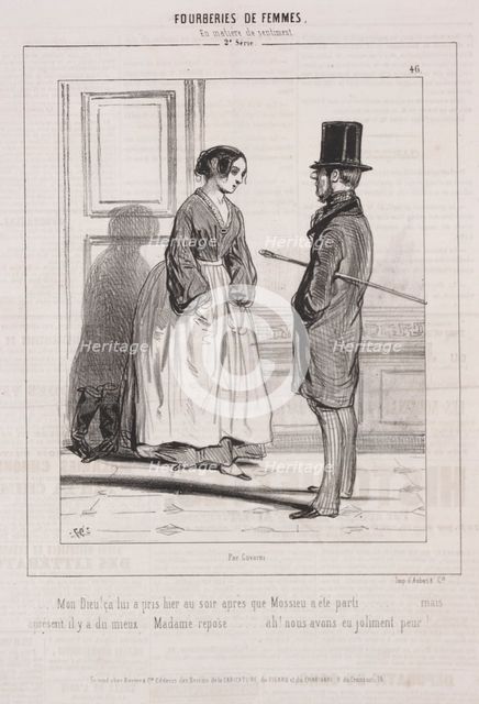 Fourberies de Femmes: En matière de sentiment, 1842. Creator: Paul Gavarni (French, 1804-1866).