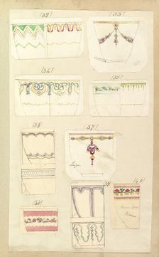 Fourteen Designs for Decorated Cups, including "Camden", Sevigne" and "Persian"..., 1852. Creator: Alfred Crowquill