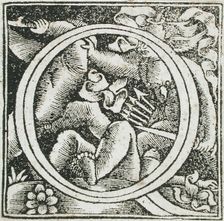 Fourteen Ornamental Letters (C, D, I, Q) (image 7 of 14), 16th century. Creator: Unknown