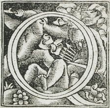 Fourteen Ornamental Letters (C, D, I, Q) (image 7 of 14), 16th century. Creator: Unknown