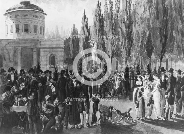 Fourth of July in Centre Square, Philadelphia, 1811-ca.1813. Creator: Pavel Petrovic Svin'in.