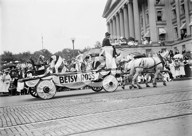 Fourth of July Parades - Float: 'Betsy Ross', 1916. Creator: Harris & Ewing.