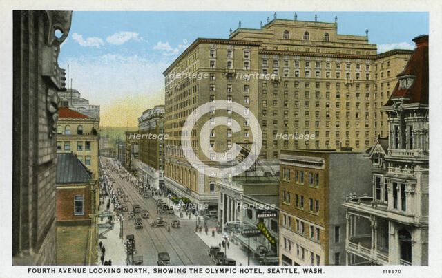 Fourth Avenue looking North, Seattle, Washington, USA, 1928. Artist: Unknown