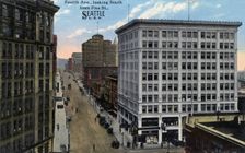 Fourth Avenue looking south from Pike Street, Seattle, Washington, USA, 1914