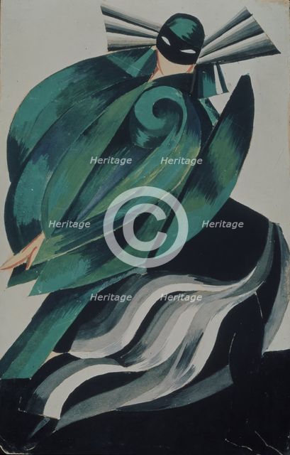 Fourth female masker. Costume design for the theatre play Romeo and Julia by W. Shakespeare, 1921. Artist: Exter, Alexandra Alexandrovna (1882-1949)