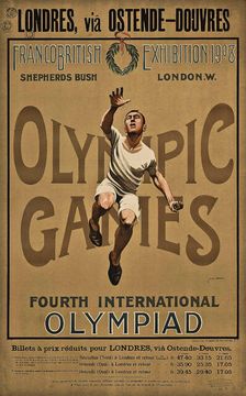 Fourth International Olympiad. London 1908, via Ostend or Dover!, 1908. Creator: Johnson, Alfred Edwin (1879-?)