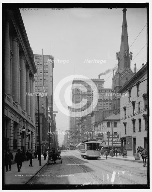 Fourth St. Street, west from Main Street, Cincinnati, Ohio, c1907. Creator: Unknown.