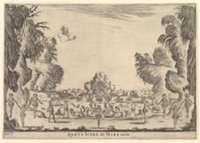 Fourth scene, the sea, from The marriage of the gods (Le nozze degli Dei), 1637. Creator: Stefano della Bella