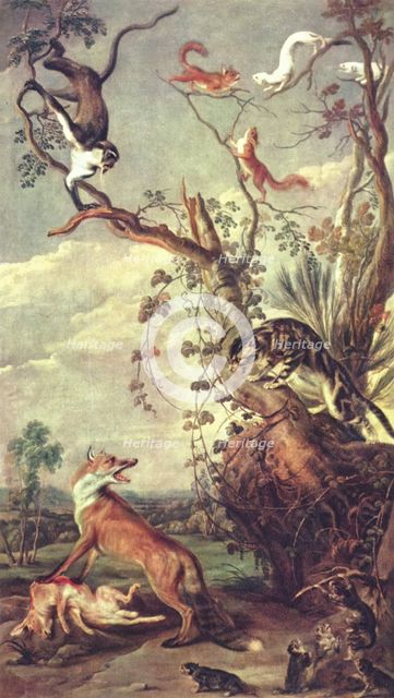 Fox and cat, between 1625 and 1627. Creator: Frans Snyders.
