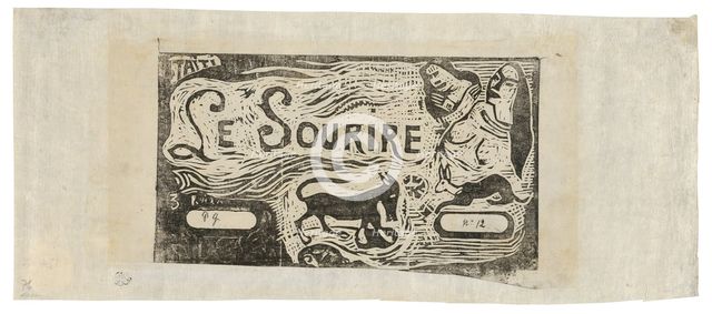 Fox, Busts of Two Women, and a Rabbit, headpiece for Le sourire, 1899/1900. Creator: Paul Gauguin.