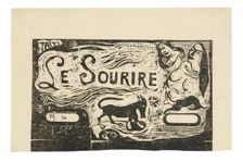 Fox, Busts of Two Women, and a Rabbit, headpiece for Le sourire, 1899/1900. Creator: Paul Gauguin