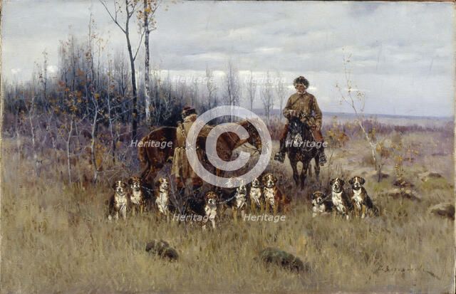 Fox hunting. Artist: Voroshilov, Sergey Semyonovich (before 1865-after 1911)