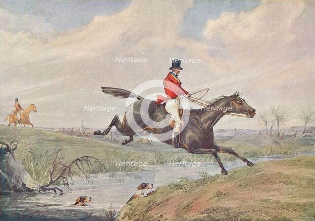 Fox Hunting: Leaping the Brook, 1906. Artist: Henry Thomas Alken