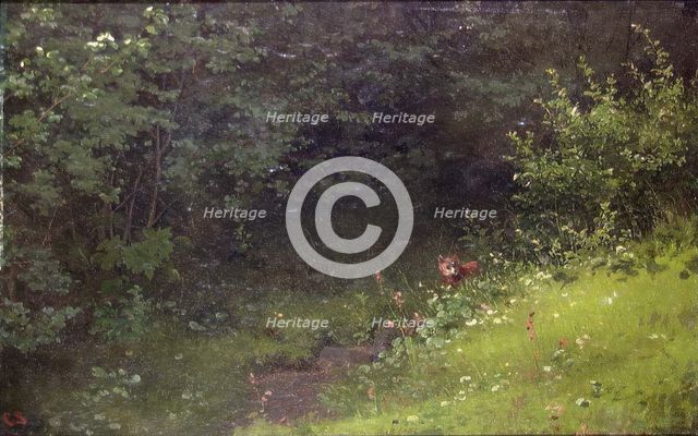 Fox in the Wood, 1874. Creator: Carl Schoyen.