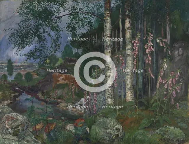Foxgloves, 1909. Creator: Nikolai Johannes Astrup.