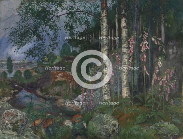 Foxgloves, 1909. Creator: Nikolai Johannes Astrup.