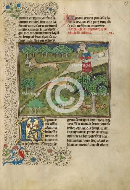 Foxes and their Ruses; Livre de la Chasse, about 1430-1440. Creator: Unknown.