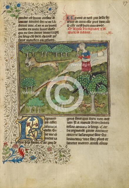 Foxes and their Ruses; Livre de la Chasse, about 1430-1440. Creator: Unknown.