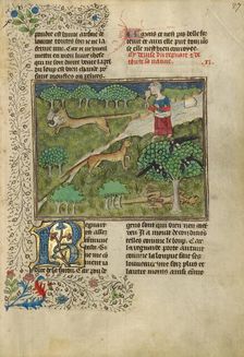 Foxes and their Ruses; Livre de la Chasse, about 1430-1440. Creator: Unknown