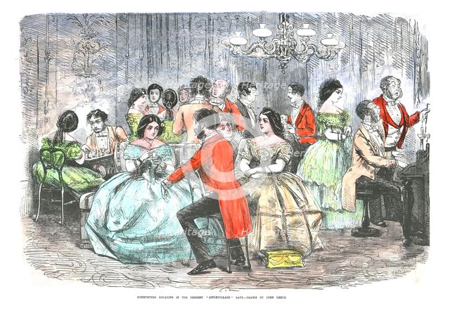 'Foxhunters Regaling in the Present Degenerate Days', c1856. Artist: John Leech.