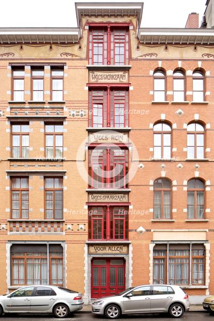 Foyer Schaerbeek, 53-59 Rue Victor Hugo, Brussels, Belgium, (1909) c2014-2017. Artist: Alan John Ainsworth.
