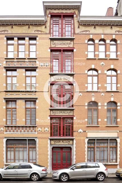 Foyer Schaerbeek, 53-59 Rue Victor Hugo, Brussels, Belgium, (1909) c2014-2017. Artist: Alan John Ainsworth.