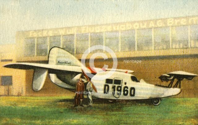 Focke-Wulf F19a Ente plane, 1920s, (1932). Creator: Unknown.