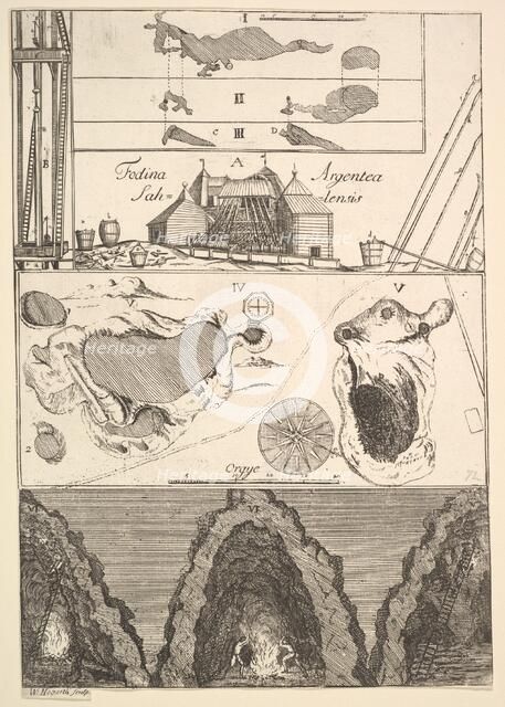 Fodina argentea Sahlensis - A Silver Mine at Sala - I (from Aubry de La Mottraye's "Tra..., 1723-24. Creator: William Hogarth.