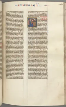 Fol. 160r, Chronicles II, historiated initial C, Solomon kneeling before an altar praying..., c. 127 Creator: Unknown
